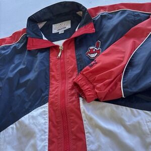 Starter Cleveland Indians Ripstop MLB Windbreaker Jacket‎ M Chief Wahoo 90s